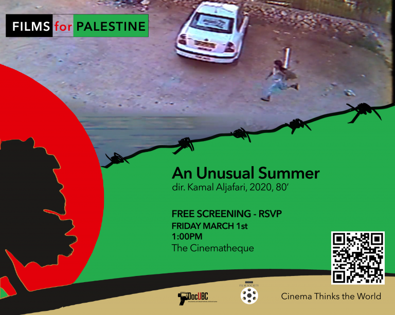 Movie poster of "An Unusual Summer", directed by Kamal Aljafari, 2020, 80'
